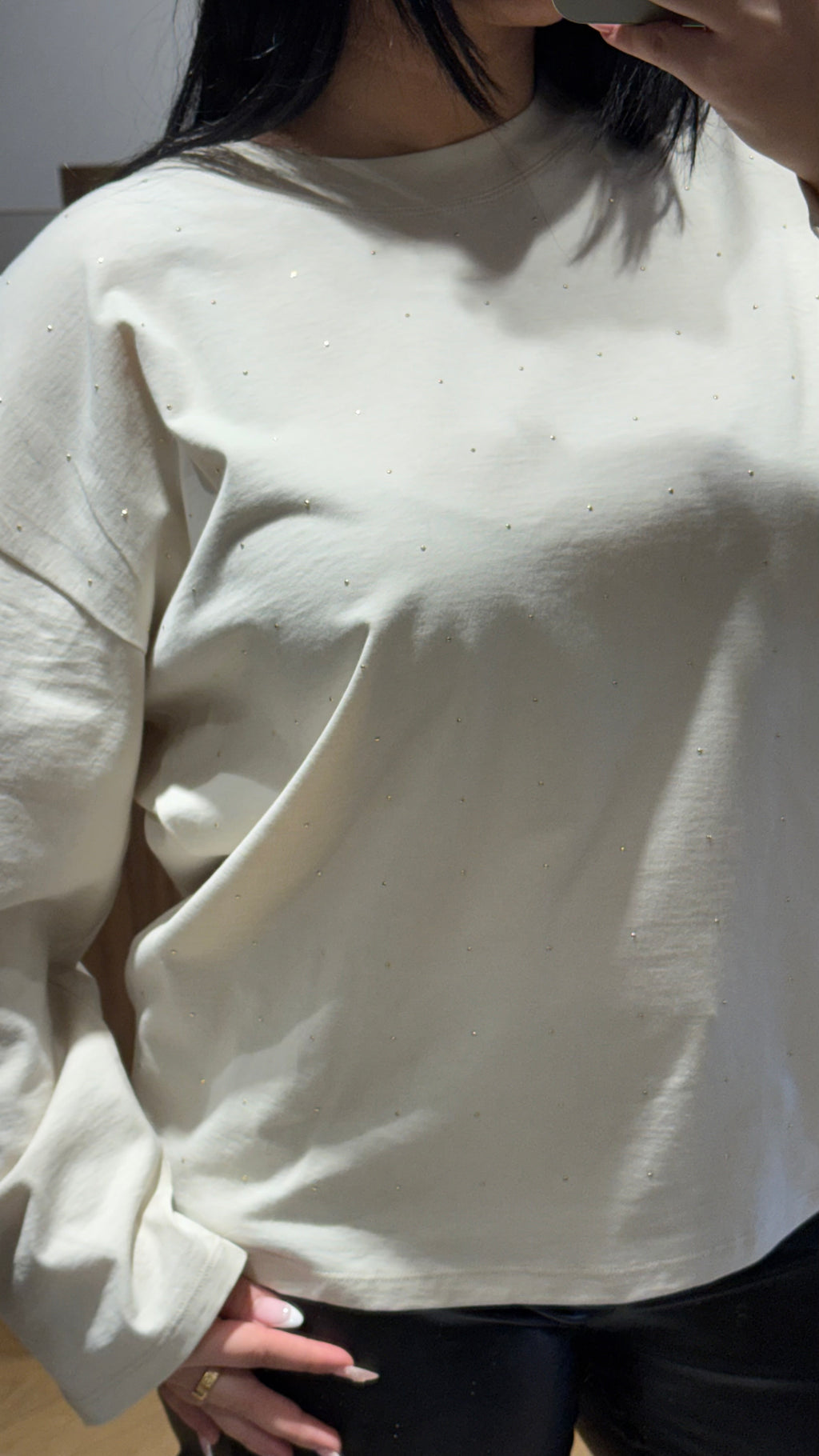 Pull blanc a strass
