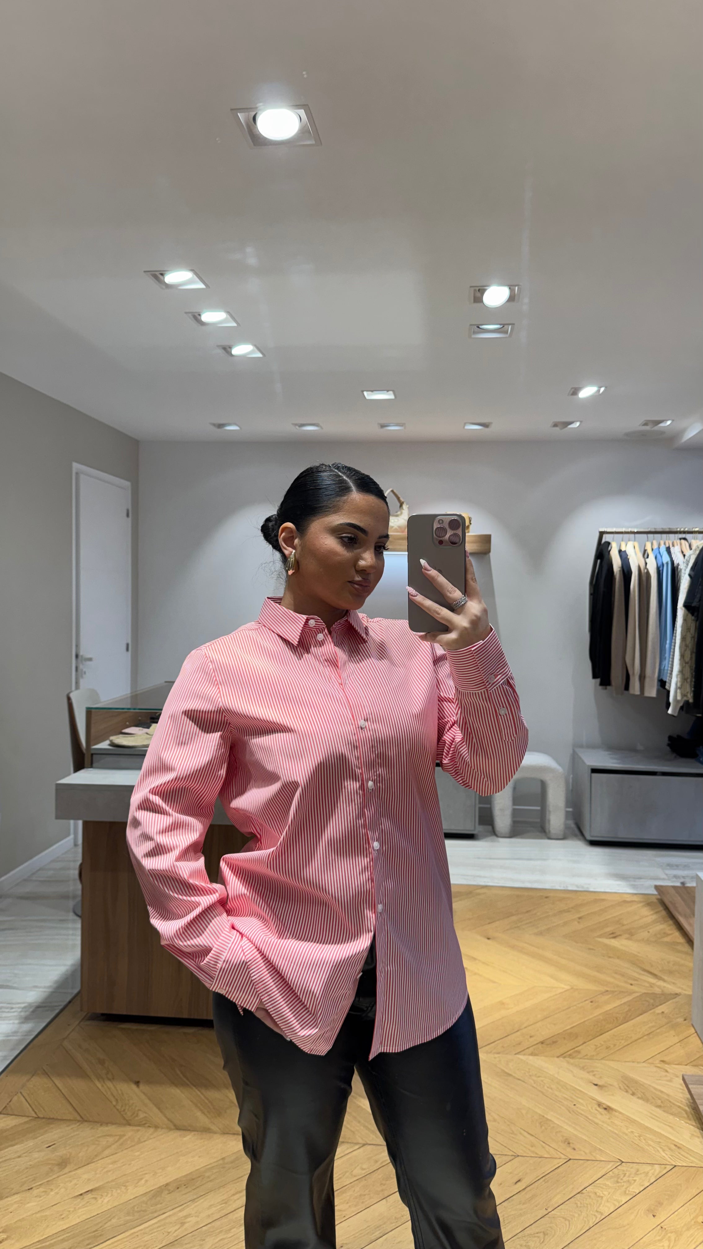Chemise rayures rouge