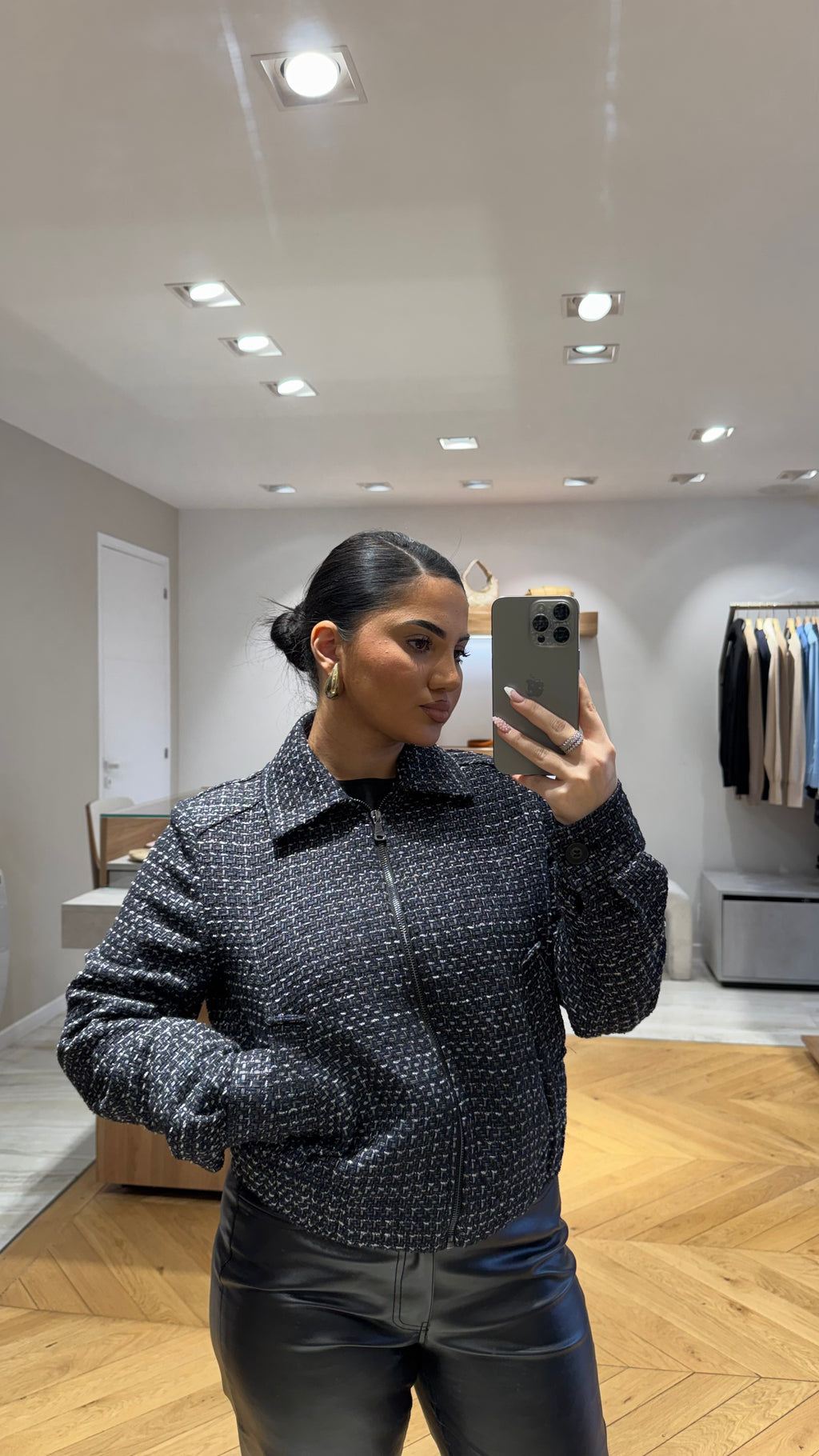 Veste Midnight en tweed bleu